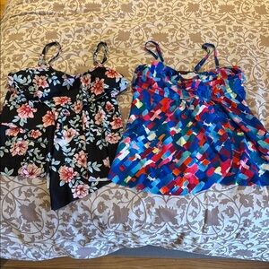 Floral and Abstract Print Tankini Swim Tops - Maternity L